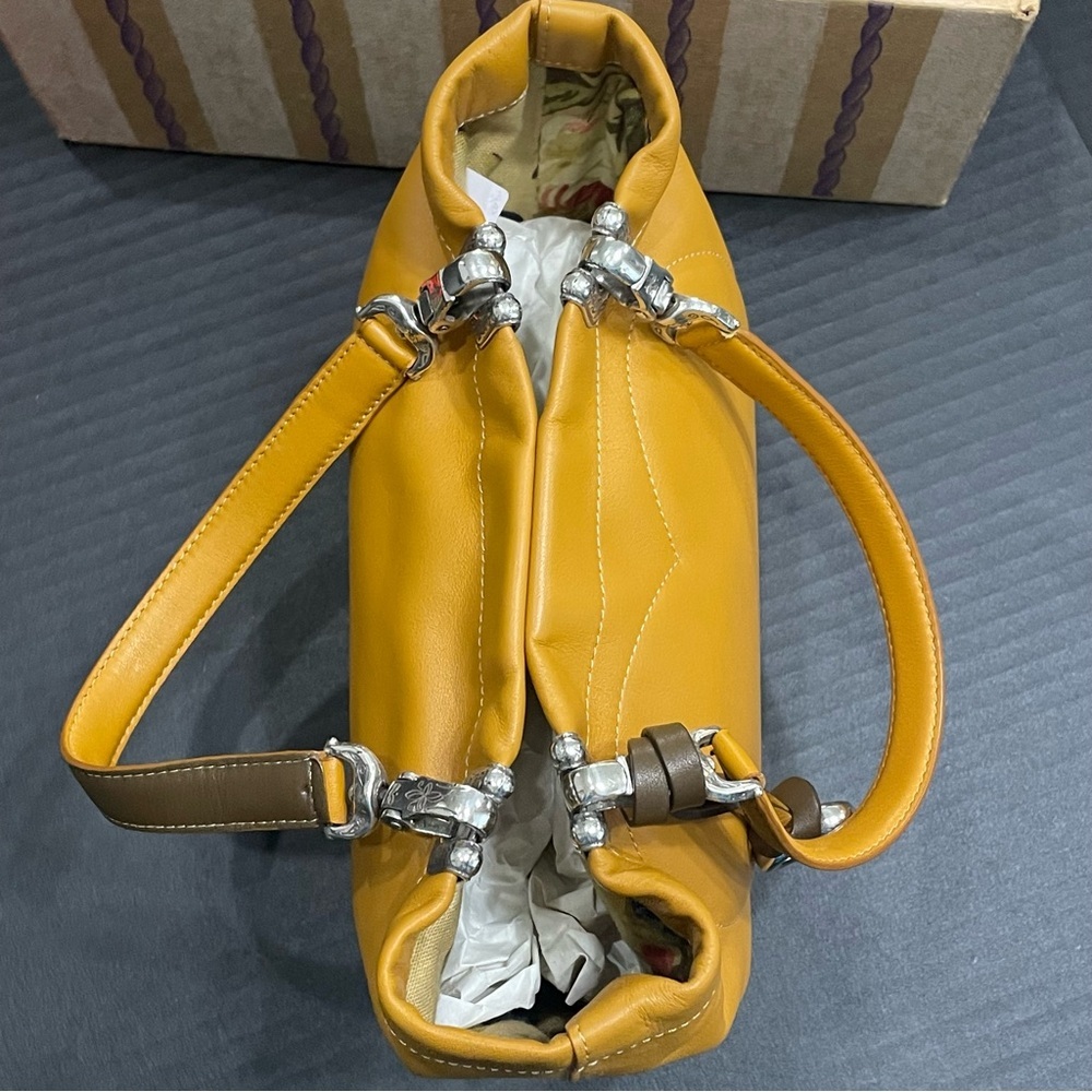 Brighton Jodi Heart orange/gold leather handbag purse. NWOT. Boxed/dustbag - Picture 5 of 13